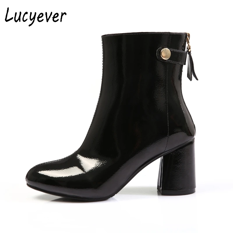 Lucyever осень зима Короткие Плюшевые ботинки дождь Сапоги и для девочек Для женщин