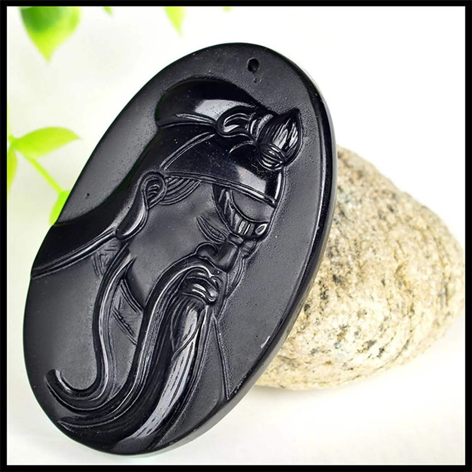 Koraba Fine Jewelry C1lint7785631 натуральный Дракон из обсидиана Гуань Гонг Юй Воин держать