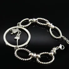 Модный женский браслет-цепочка из нержавеющей стали Ismlam с кристаллами, браслеты серебряного цвета, ювелирные изделия B18182