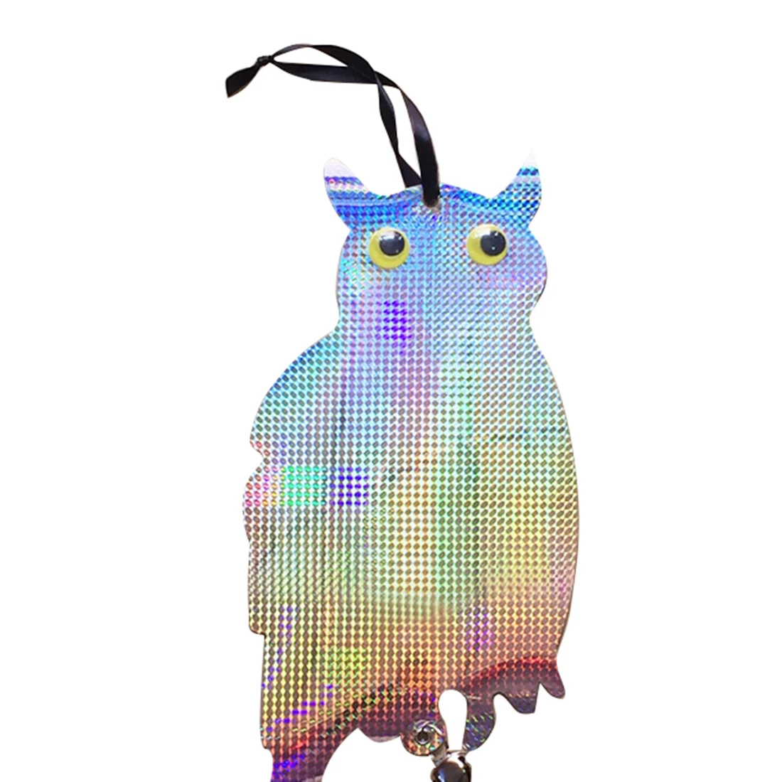 

VICTMAX Reflective Owl Decoy Bird Repellent Driven Flashy Scarecrow Bird Deterrents with Tinkling Bells Pest Control 2 Types