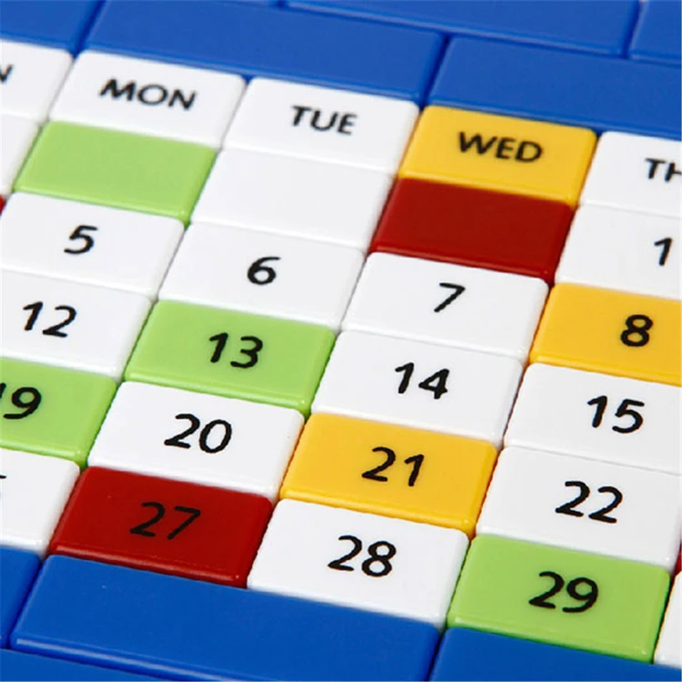 DIY пластиковые строительные блоки ручной работы календарь креативное украшение календарь стол календарь игрушка кирпич