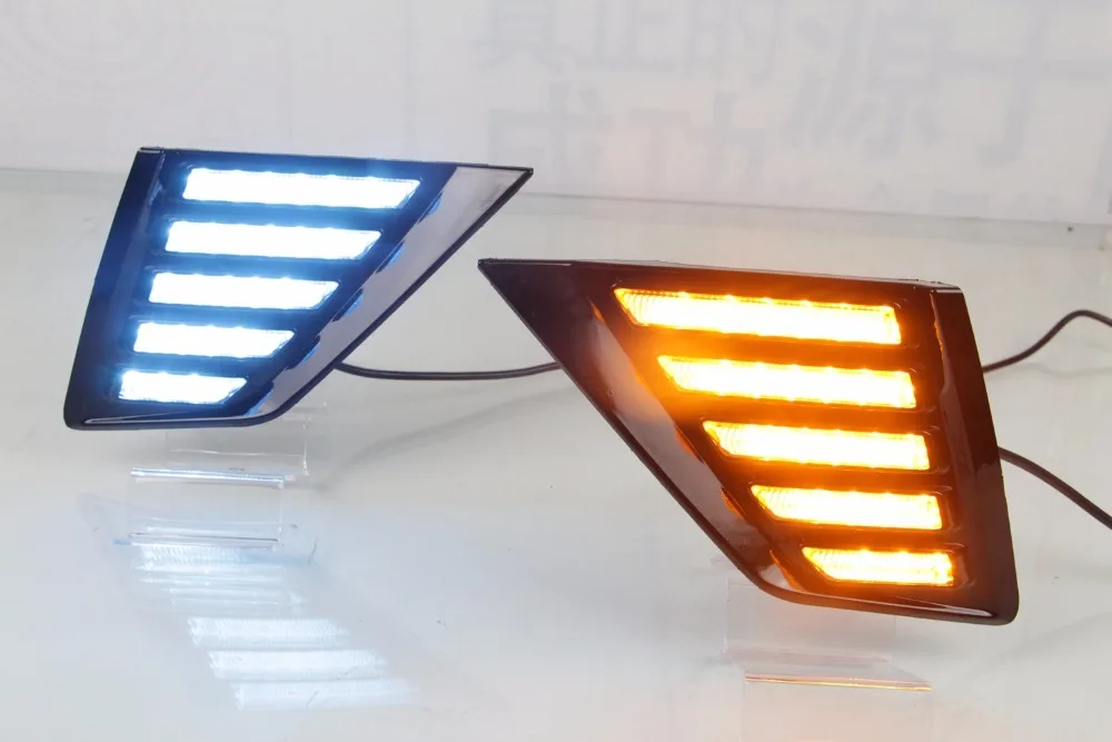 

Osmrk led drl daytime running light for Buick Regal GS 2017-2018 with moving yellow turn signals and blue night running light
