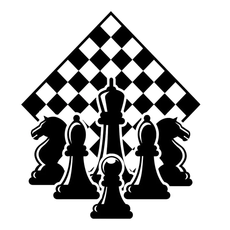 

14.4cm*16.7cm Chessboard Car Accessories Decor Vinyl Car Sticker Black/Silver S3-6091