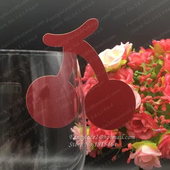

50pcs Laser Cut Hollow Cherry Place Name Card Table Tags Card,Sweet Wine Grass Invitation Card Wedding/Party Decor Supplies