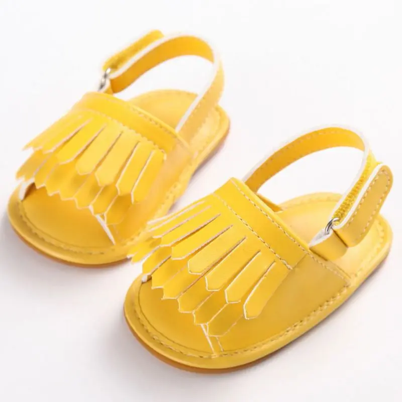 Infant Baby Girl Tassel Summer Shoes Leather Soft Bottom Crib Anti-slip Shoe First Walkers LH7s