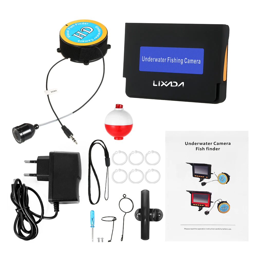 

Lixada 20M 1000TVL Fish Finder P68 Waterproof Camera 4.3" LCD Monitor 8 Infrared IR LED Night Vision Camera 140 Wide Angle