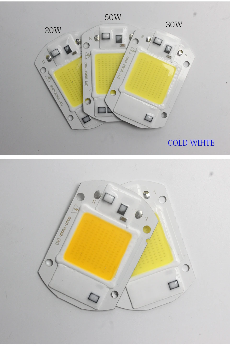 Высокая мощность COB светодиодный чип 110 В 220 В Smart IC без драйвера COB светодиодный Диод Светодиодный светильник прожектор Точечный светильник 20 Вт 30 Вт 50 Вт