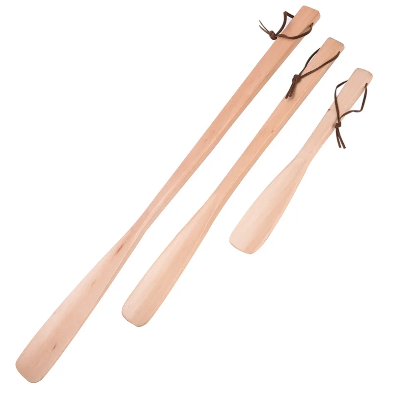 9styles Delicate Natural Wooden Craft Shoe Horn Long Handle Shoe Lifter J&S 
