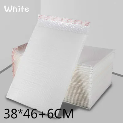 White 38x46cm Новая цветная пузырчатая Сумка-конверт Противоударная ПЭ коэкструдированная пленка для одежды пузырчатая сумка Экспресс-пенная сумка для одежды - Цвет: White 38x46cm