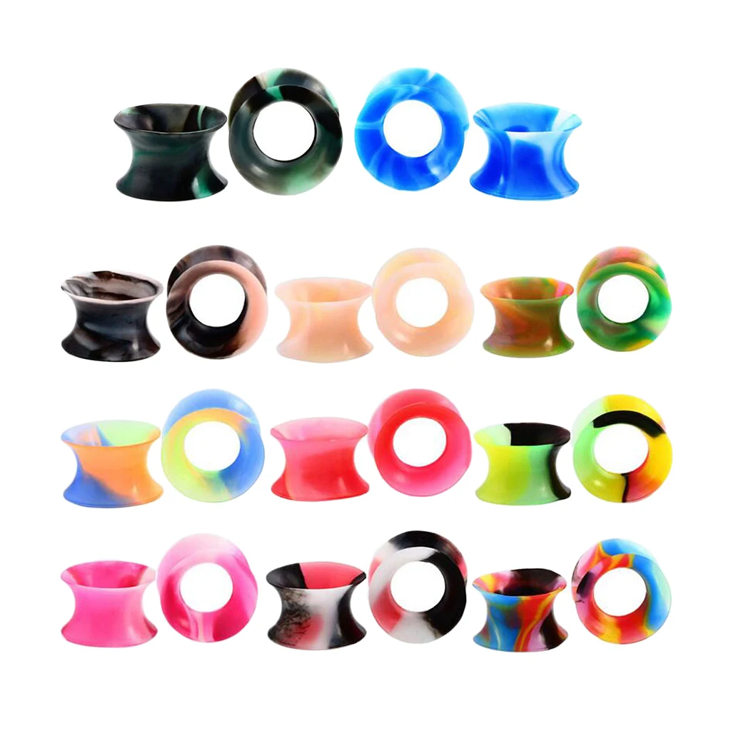 MagiDeal 11 Pairs Soft Silicone Tunnels Ear Gauges Plugs Stretchers Expander 6mm/8mm/10mm/12mm/14mm/16mm