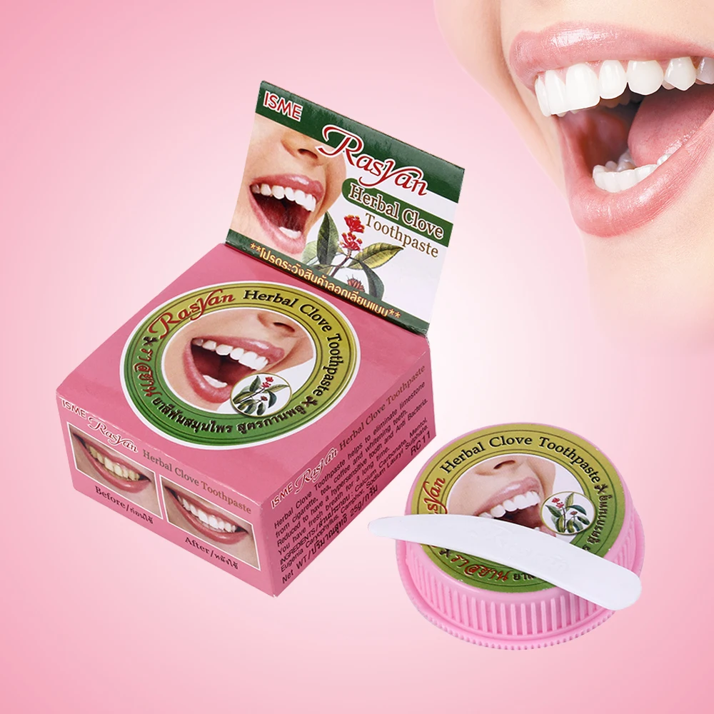 

10pcs/Natural Herbal Clove Thailand Toothpaste Tooth Whitening Toothpaste Remove Stain Antibacterial Allergic Tooth Paste