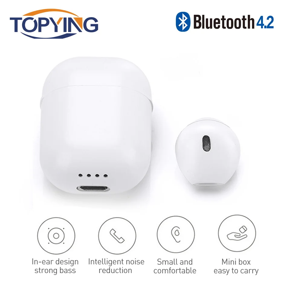 

Mini Bluetooth Earphone Wireless Earbuds Sports Waterproof Bluetooth Earphone 4.2 with Charging Box for Iphone Samsung Xiaomi