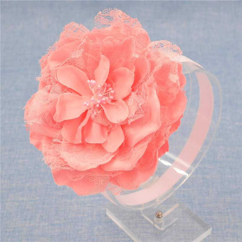 

1pc Retail Pink Baby Headbands Big peony Flower Headband Infant Children floral hair accessories Photo Prop photography prop