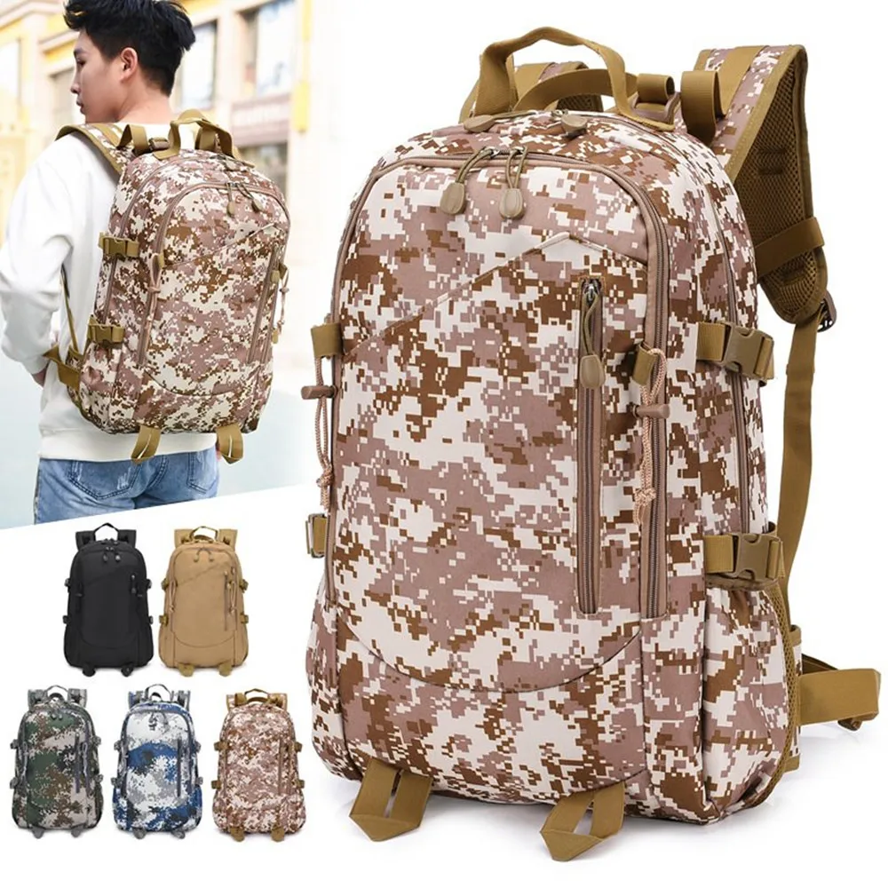  Outdoor Hiking Military Tactical Backpack Camouflage Nylon Trekking Travel Kit Bag 25-30L Small Spo