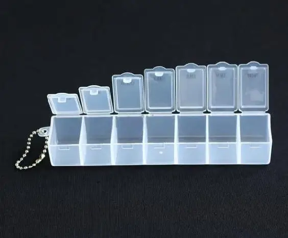 

6PCS 7 Days Pill box Weekly Pill container ring/earring boxes-Free Shipping