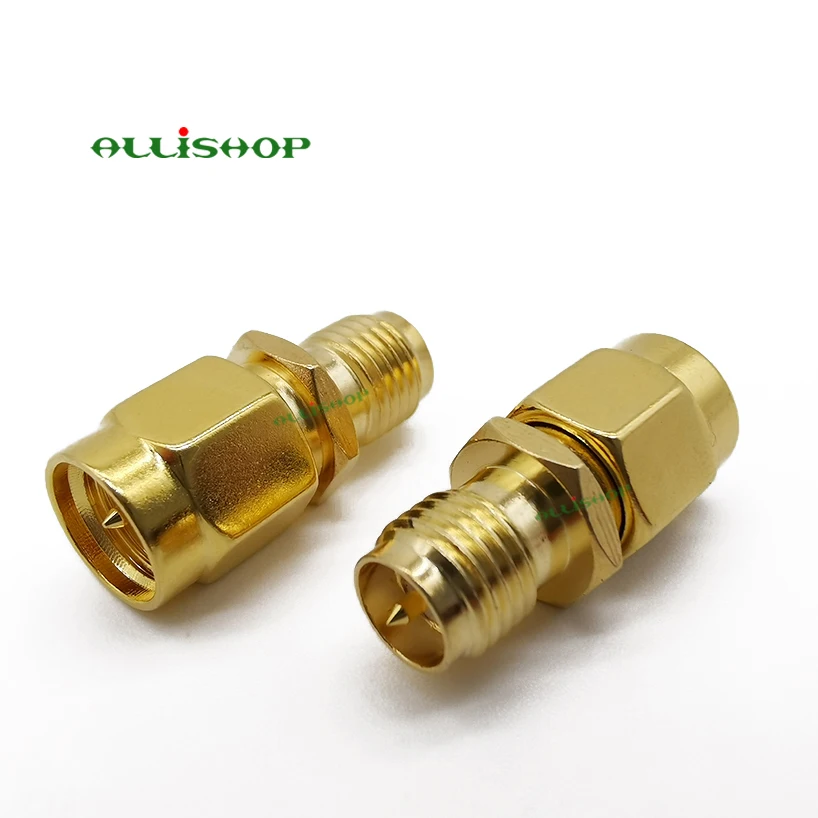 ALLISHOP RF SMA Прямой позолоченный SMA штекер для RP-SMA Женский Разъем RF коаксиальный адаптер конвертер для FPV Дрон Wi-Fi антенна