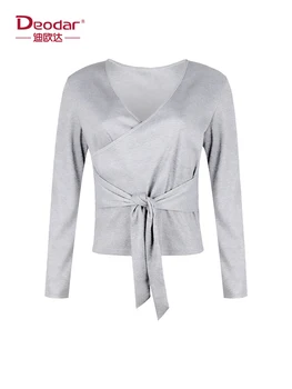 

Deodar 2019 Fashion Women Long Sleeve T-shirts Autumn Winter Sexy Deep V Neck Bandage Shirts Women Lace Up Tops Tees Clothes