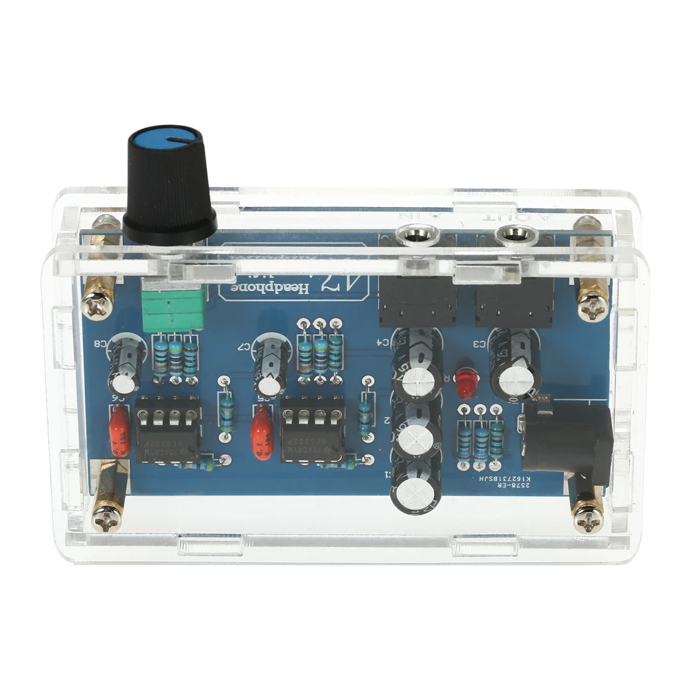 Усилитель для наушников DIY PCB AMP Kit 47 HIFI NE5532 с прозрачным чехлом один источник
