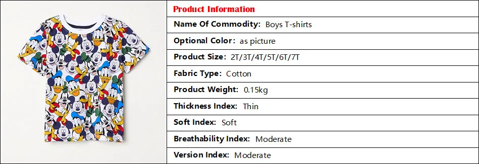 Летняя футболка с рисунком для маленьких мальчиков, новые футболки с Дональдом Даком для маленьких мальчиков хлопковые топы с короткими рукавами и принтом Микки Мауса для малышей