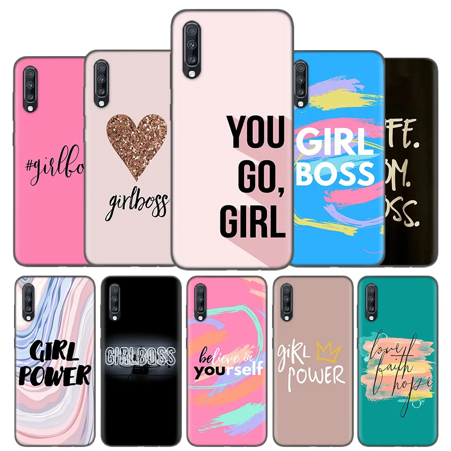 

Silicone Case Cover For Samsung Galaxy A50 A80 A70 A40 A30 A20 A20e A10 A9 A8 A7 A6 Plus 2018 Note 10 9 8 Girl Boss Like A Boss