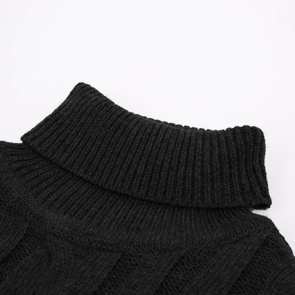 Мужской свитер водолазка вязаный свитер пуловер с длинными рукавами Повседневный чистый цвет тонкий стрейч осень зима толстый теплый