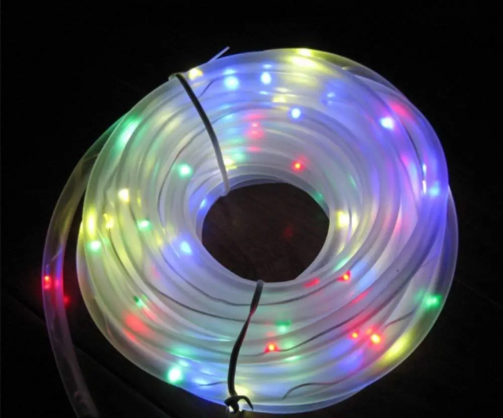 12 м 100 светодиодный s 7 м 50 светодиодный светильник на солнечной батарее с трубчатой веревочкой уличный садовый Рождественский гирлянда светодиодный Глобус светодиодный Сказочный светильник водонепроницаемый - Испускаемый цвет: Multi Color