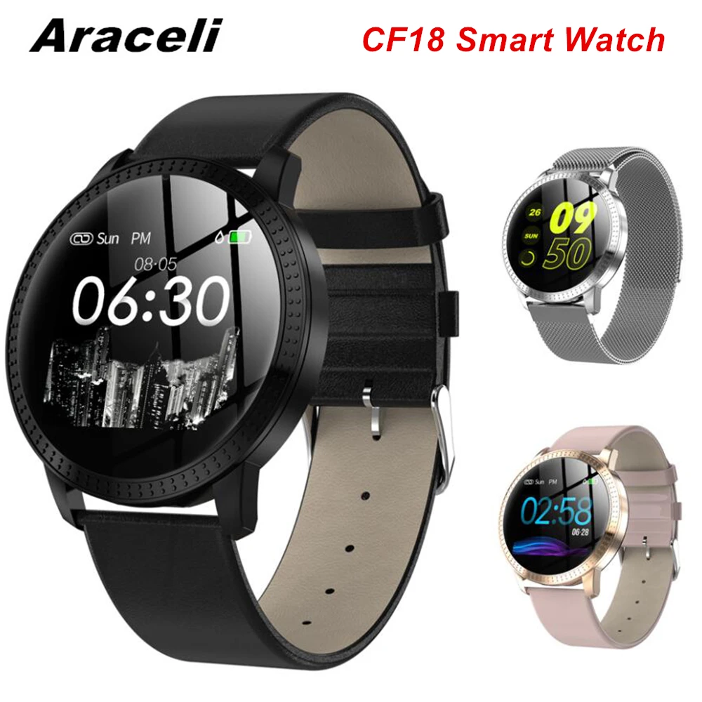 

CF18 Smart Watch Color Screen Waterproof Heart Rate Blood Pressure Monitoring Sport SmartWatch Men Women Band CF18 Smart Watch
