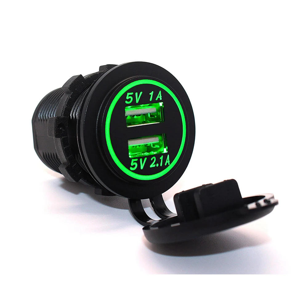 KISSCASE Dual USB Port Car Phone Charger Cigarette Lighter Socket Plug LED Waterproof Car Mobile Phone Smart Charging Adapter