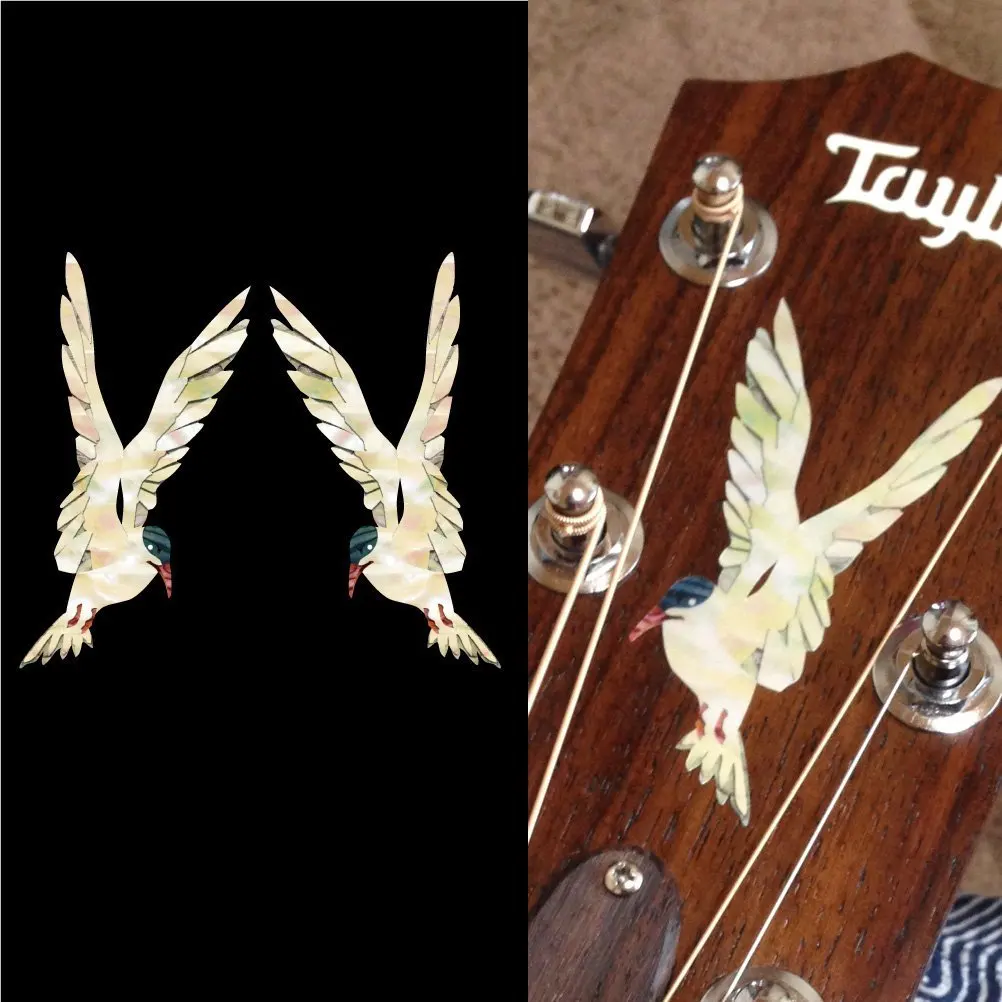

Inlay Sticker Decal Guitar Headstock In MOP Theme - Sea Swallow L&R