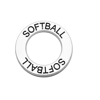 

50PCS Silver Metal Alloy DIY Accessories Jewelry SOFTBALL Sport Charms Dangle Charm For Necklace Bracelet Jewelry