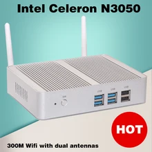 Mini pc intel n3050 quad core макс 2.08 ГГц vga hdmi 4 К HTPC Компьютер Небольшой Дешевый TV Box Windows 10 Безвентиляторный Barebone usb 3.0