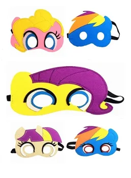 

30 pcs Rainbow Horse Children Felt Mask Party Cosplay Dress Up Girl Masquerade Mask Animal Face Costume Birthday Gift For Kids