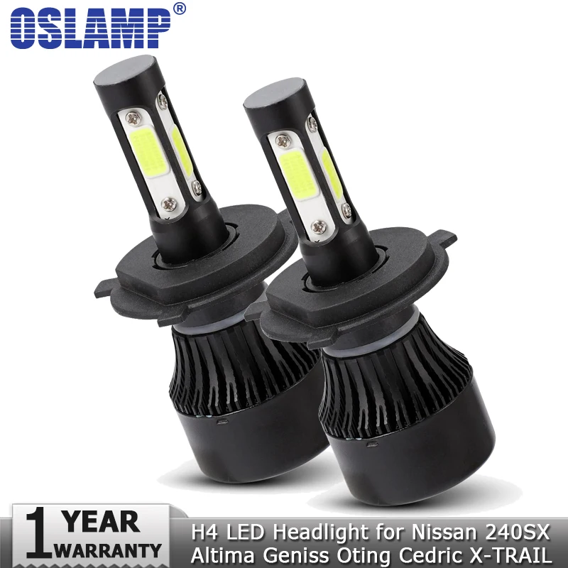 

Oslamp H4 LED Headlight Bulb Hi lo Beam 100W 10000lm DC12v 24v Auto Headlamp for Nissan 240SX Altima Geniss Oting Cedric X-TRAIL