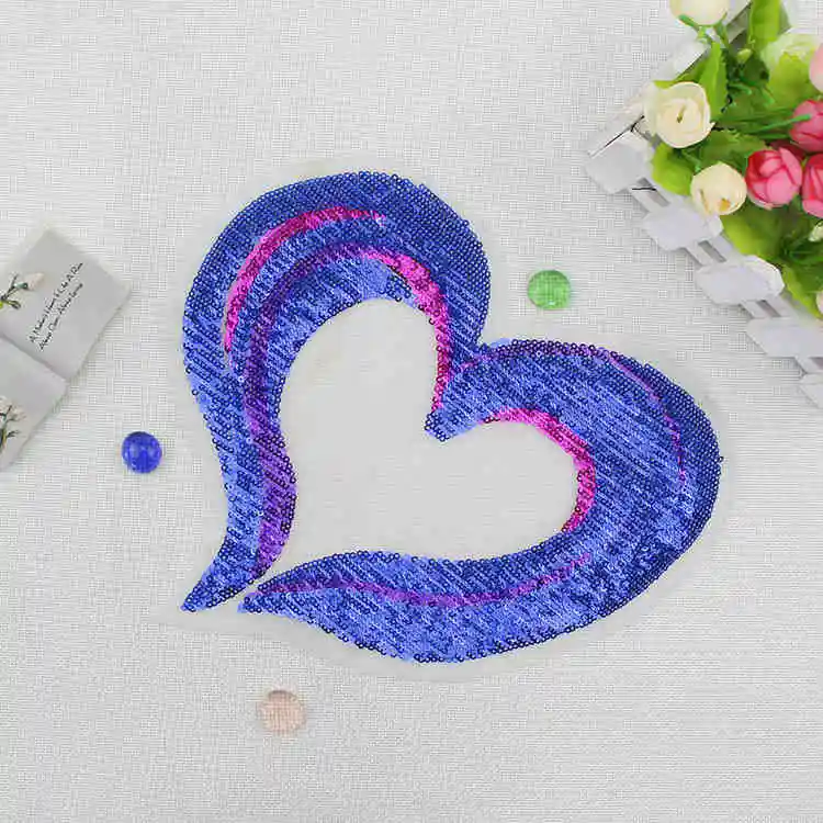 Color A Блестки патч Красочные Любовь DIY заплатка для одежды пришить вышитый патч образец аппликации - Цвет: Color A