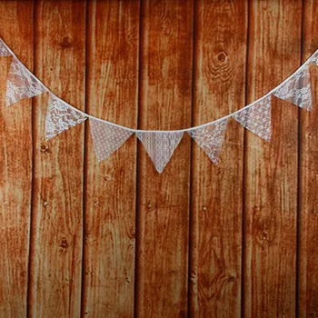 

1pcs 3.4M White Mixed Pattern Single Layer Flags Wedding Decoration Bunting Banners Festival Decor Hanging Pennant