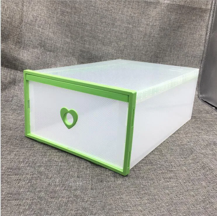 31X21X12cm 4PCS 4 шт./компл. утолщенные флип обувь прозрачный ящик чехол Пластиковые обувные коробки складная коробка для хранения обуви Органайзер для хранения - Цвет: 31X21X12cm 4PCS
