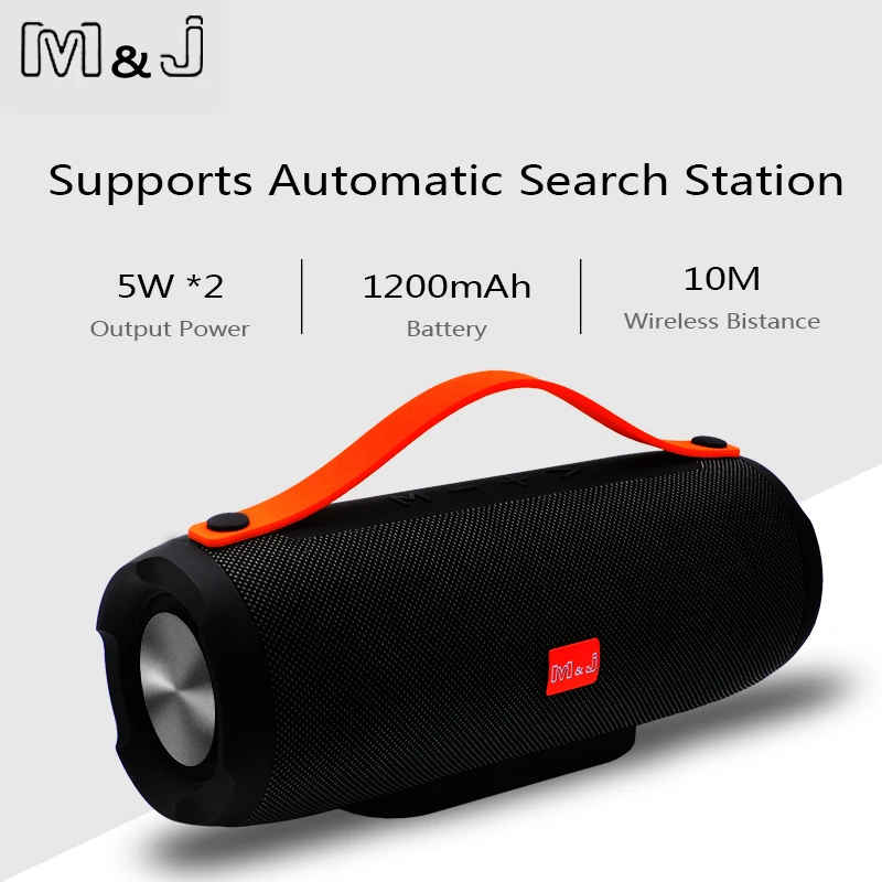 M&J Portable wireless Bluetooth Speaker Stereo big power 10W system TF FM Radio Music Subwoofer Column Speakers for Computer M&J Portable wireless Bluetooth Speaker Stereo big power 10W system TF FM Radio Music Subwoofer Column Speakers for Computer