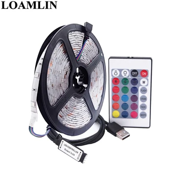 

USB 5050SMD 30Leds/m RGB Led Strip Flexible Light DC12V 24Keys IR Remote USB Led Controller