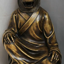 USPS в США S2491 2" Старый Китайский Народная Медь Сиденье Зодиак Год тела Тигра Статуя Скульптура