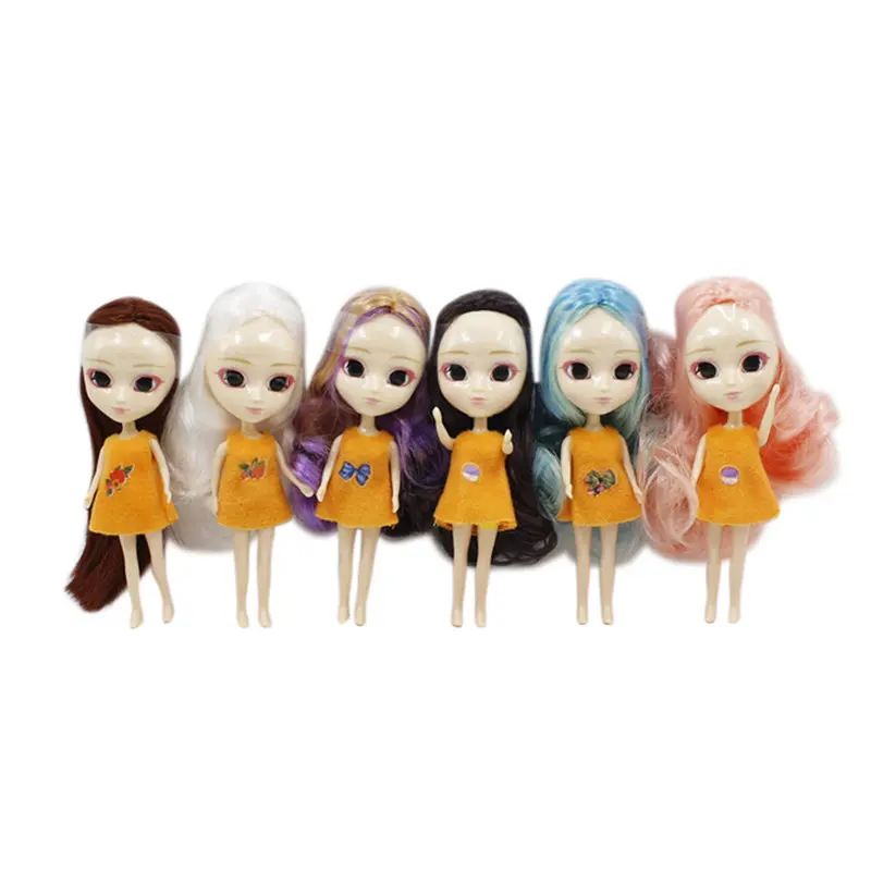 Мини кукла Blyth без челки 12 см много видов hari с случайным платьем DIY модные игрушки |
