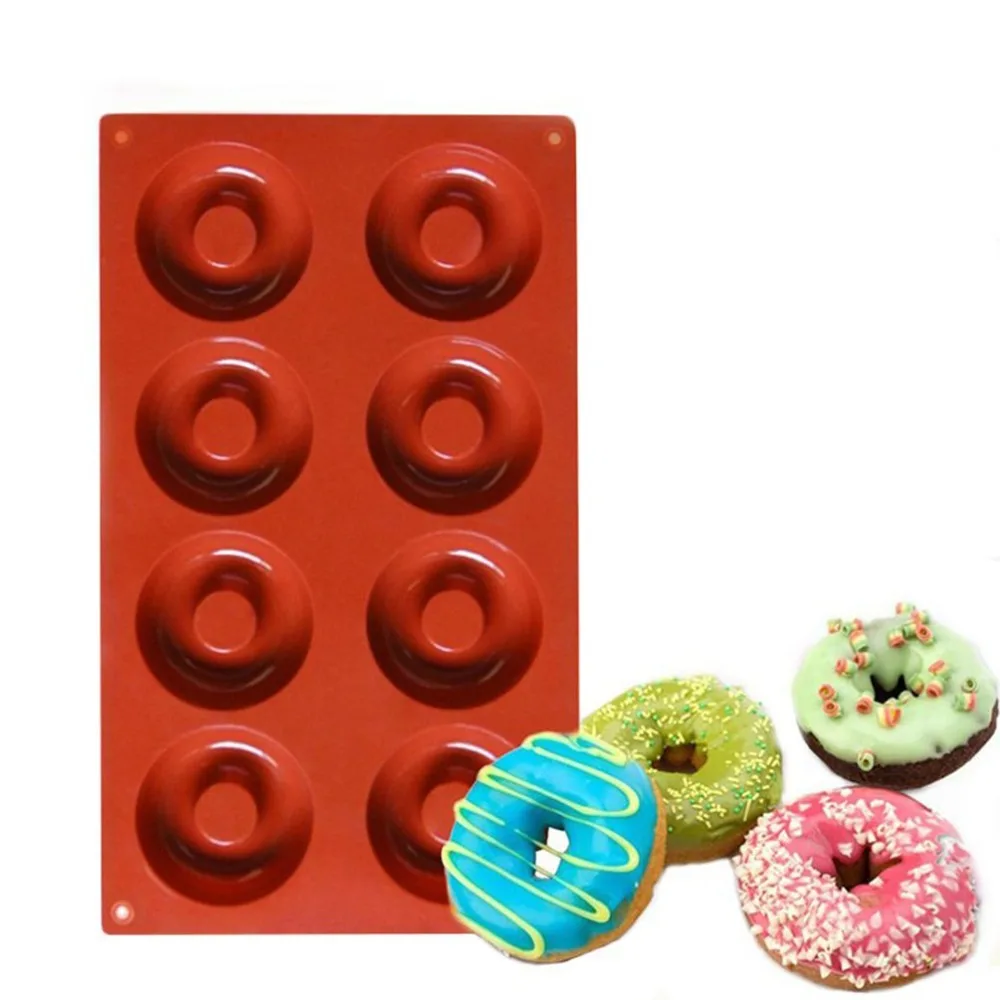 

8 Cavity Silicone Mini Donuts cake Mold Chocolate Biscuit Cake Cupcake Doughnut Ice Cube Mould Baking Dessert Kitchen tools Hot