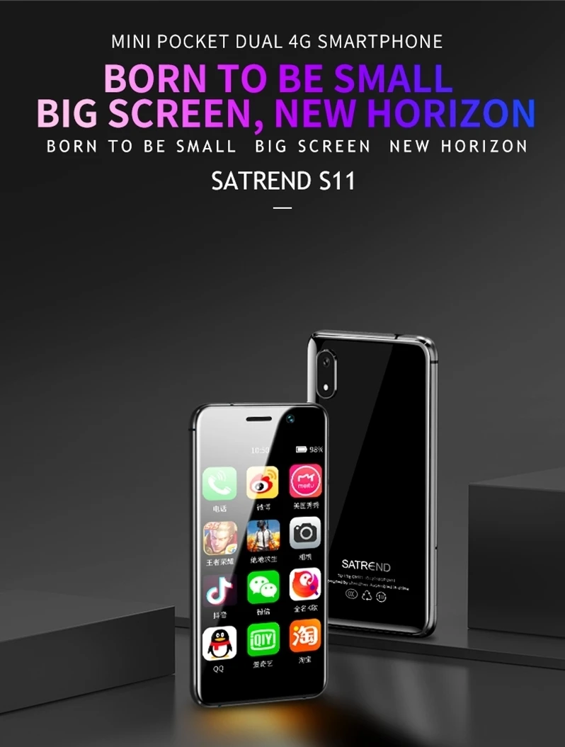 2gb + 16gb Mini Smartphone Duplo 4g Lte Mtk6739 Quad Core Gps Ultra Fino Telefone Celular Android Menor S11 3.22 10 High Quality Telefonia e Comunicação