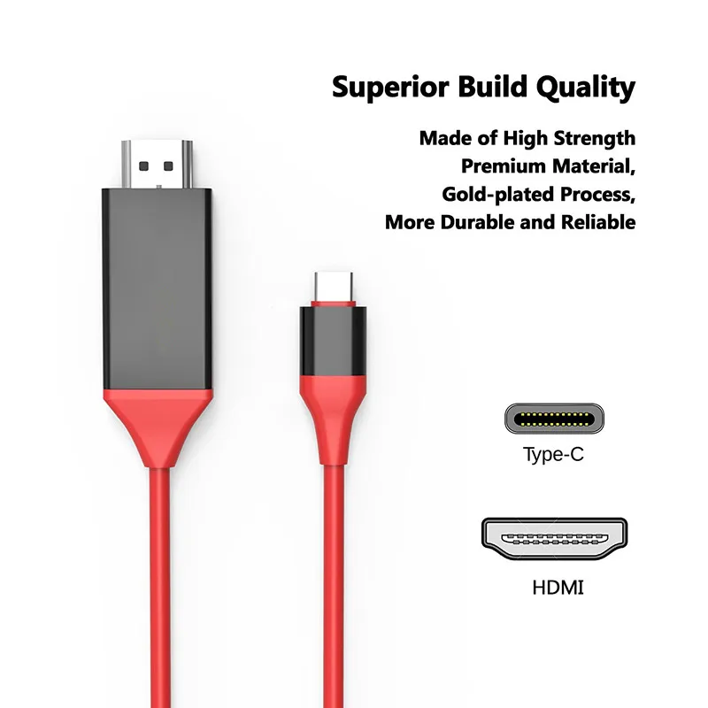 2m 4K USB C к HDMI Type адаптер для MacBook Pro 2017 Imac Samsung Galaxy S8 S9 Plus Xiaomi Mi A1 max2 6X|Зарядные