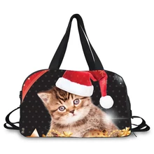 Веселый Рождественский дизайн, дорожная сумка с принтами, большая спортивная сумка на выходные, спортивная сумка с обувью, регулируемые лямки