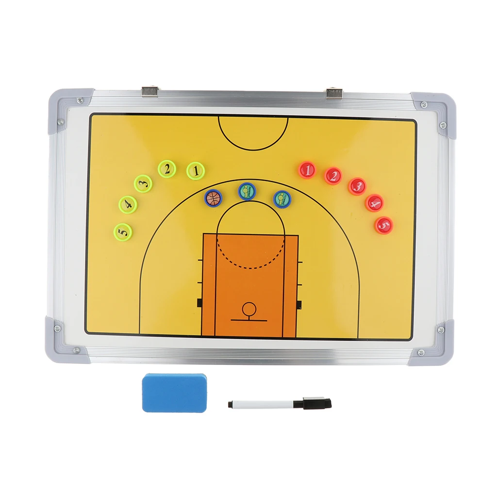 Basketball Coaching Marker Board Magnetic Tactics Strategy Training Clipboard with Wipe Marker Eraser and Magnets