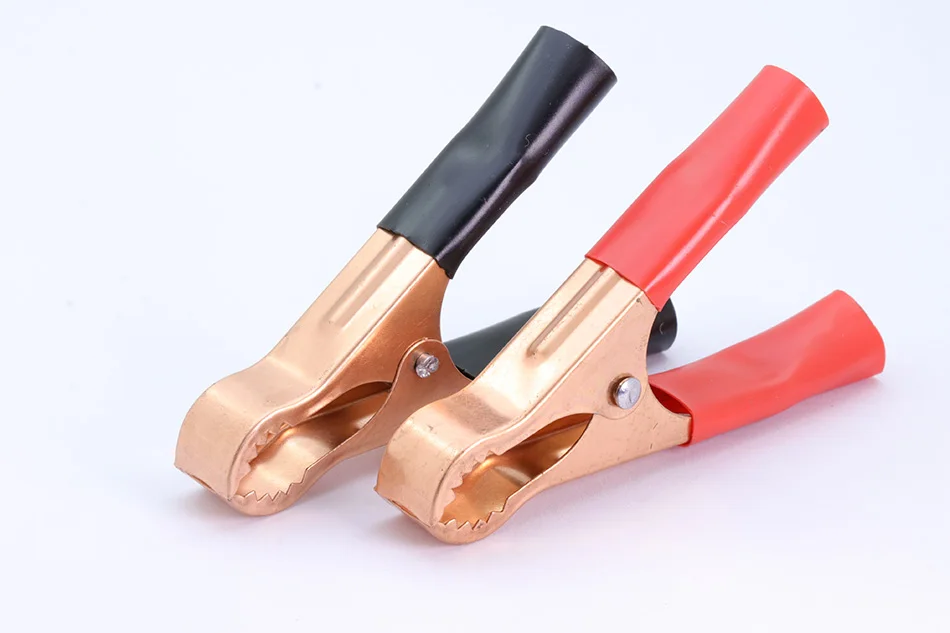 4pcs 50A Red+ Black 80mm Crocodile Car Van Battery Test Lead Clips Alligator Clips Electrical Jumper Wire Cable Clamp