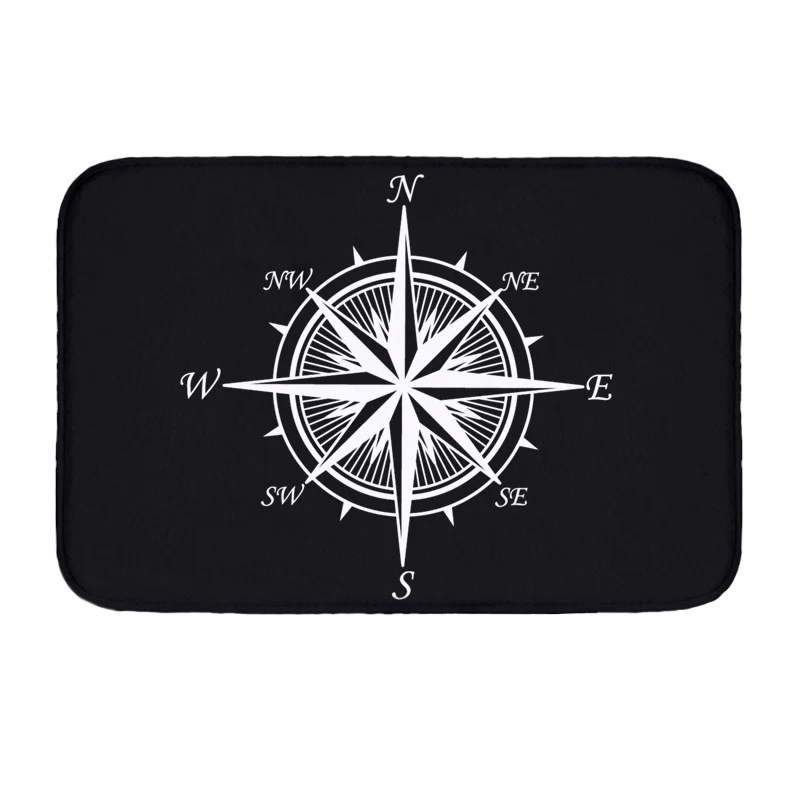 Simple Anchor Flannel Waterproof Mats Compass Arrow Carpets Bedroom Rugs Decorative Stair Mats Home Decor Crafts