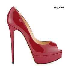 Aiyoway Women Shoes Ladies Peep Toe High Heels Pumps Platform Autumn Spring Clubwear Party Shoes Slip On Sexy Thin Heels Slip-On
