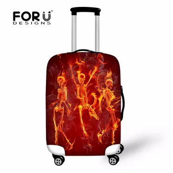 

FORUDESIGNS Travel Luggage Suitcase Protective Covers 3D Skull Stretch Trolley Case Dust Cover Apply To 18 -30 Inch Cases Bags