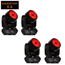 4 единицы, 280 Вт, зум, светодиодный движущаяся головка, RGBW 4в1, 4-36 градусов, регулируемые пчелиные глаза, объектив, вращение, 16 бит, скорость сканирования